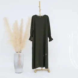 Ethnic Clothing 2024 Dubai Abaya For Muslim Women Eid Ramadan Turkish Solid Colour Plus Size Women's Dress Female Islam LR591