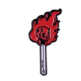 Burning Match Stick Death Eater Wand Skull Flame Fire Artwork enamel pin brooch