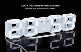 3D LED Digital Clock Glowing Night Mode Brightness Adjustable Electronic Desk Clocks 1224 Hour Display Alarm Clock Wall Hanging6167030