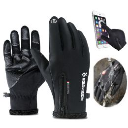 Gloves Outdoor Cycle Safety Gloves Unisex Gloves Touch Screen Windproof Thicken Zipper Keep Warm Gloves Nonslip Waterproof Sport