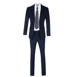 Men's Suits 3pcs/set Suit Cheque Plaid Set For Formal A Jacket Pants And Vest