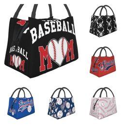 Baseball Mom Insulated Lunch Box Cooler Tote Bag Organiser For Women 240506