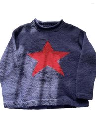 Women's Sweaters Women Knit Pullover Sweater Casual Long Sleeve Crew Neck Star Pattern Winter Tops