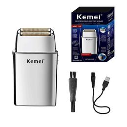 Electric Shavers Kemei All-metal Electric Shaver Rechargeable Beard Shaver Men Electric Razor Floating Hair Trimmer Face Care Shaving Machine Y240503F8TL