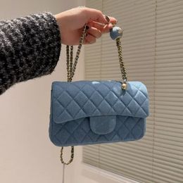 CHANEI Denim Golden Ball Women Bag Classic Flap Shoulder Bag Mini Adjustable Chain Quilted Luxury Designer Crossbody Bag Fanny Pack Mini Coi