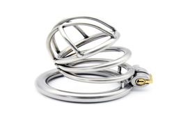 Latest Design Male Stainless Steel 52mm Length Penis Cock Cage Belt Device Cock ring BDSM Sex toys3138460