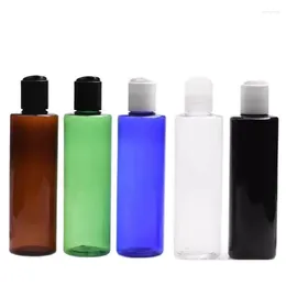 Storage Bottles 30Pcs 200ml Empty Toner Refillable Bottle Clear White Black Disc Lid Green Blue Brown Cosmetic Plastic For Shampoo