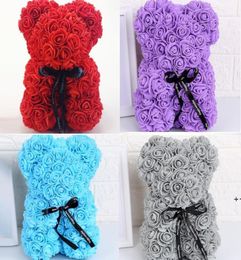 Rose Teddy Bear Valentines Day Gift 25cm Flower BearArtificial Christmas Gifts for Women ValentinesGift FWF101879285297