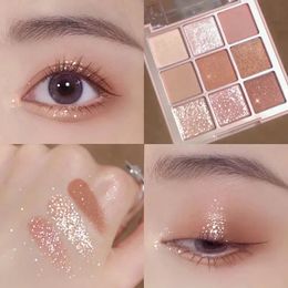 9Color Eye Shadow Palette Glitter Pearly Eyeshadow Nude Long Lasting Korean Charming Eyes Make Up Cosmetics 240425