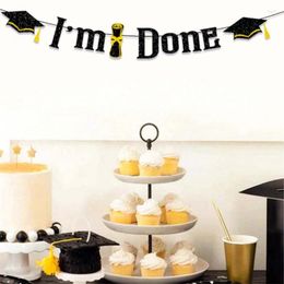 Party Decoration I'm Done Graduation Banner Congratulations 2024 Supplies