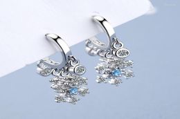 Hoop Huggie Fashion Cute Snowflake Hoops 925 Sterling Silver Earrings For Women Ear Jewellery Girl Christmas Party Accessories Gif7361820
