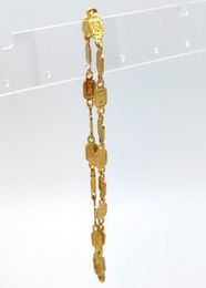 NEW 24 k Stamp connect link Bracelet Anklet Gold GF Yellow Ankle Jewllery Foot Women Girl039s Beach big small Size dom3105885