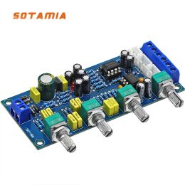 Amplifier SOTAMIA Dual NE5532 Power Amplifier Audio Preamp Tone Board Treble + Midrange + Bass Volume Control Preamplifier Single Power