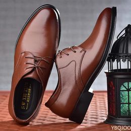 Men Leather Shoes Business Dress Shoes All-Match Casual Shoes Shock-Absorbing Footwear Wear-Resistant 240428