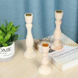 Candle Holders Nordic Classic Wood Stand Home Decor Retro Candlestick Holder Wooden Pillar Wedding Decoration