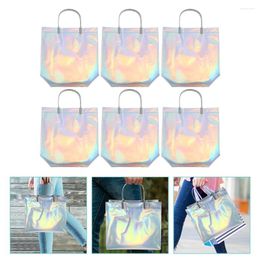 Storage Bags 6 Pcs Portable Pouch Waterproof Tote Packing Bag Grocery Pvc Garment Handbags Bridesmaid Water Resistant