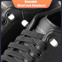 Magic Laces No Tie Shoe For Adults Kids Elastic Lacing System Easy On and Off Metal Lock Shoelace Sports 240419