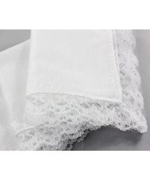 25cm White Lace Thin Handkerchief 100 Cotton Towel Woman Wedding Gift Party Decoration Cloth Napkin Diy Plain Blank jllkrf sinaba6173171