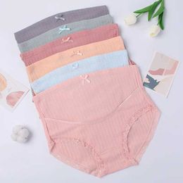 Maternity Bottoms Elastic ribbed cotton lace maternity underwear plus size 5XL adjustable abdominal underwear maternity underwearL2405