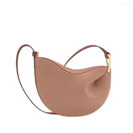 Waist Bags 2024 Summer Fashionable French Underarm Women's Bag Cross Stranded Retro Half Round One Shoulder Pea