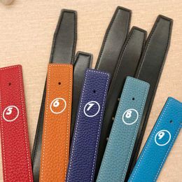 r Fashion Accessories Weight Lifting WITHOUT BUCKLE 3.2cm New Design belts for women men Quality Cowskin Genuine Leather Two Sides J240506