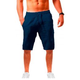 New Men's Mens Shorts Cotton Linen Shorts Pants Male Summer Breathable Solid Colour Linen Trousers Fitness Streetwear S-3XLL.240507
