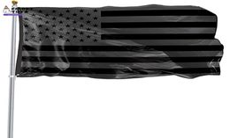 3x5ft Black American Flag Polyester No Quarter Will Be Given US USA Historical Protection Banner Flag DoubleSided Indoor Outdoor 1714372