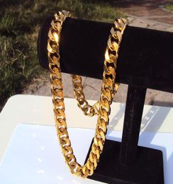 Cuban Curb Chain 22K 23K 24K THAI BAHT YELLOW FINE SOLID GOLD GP NECKLACE 24quot Heavy 108 Grams Jewelry 4mm THICK TALL N163387760