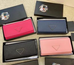 Wallets Designer Purse leather Wallet Men Business Folding Long zipper triangle Purse Card Holder Notes Money Purses With Box Flip Multipl