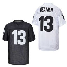 Men's T-Shirts American Football jersey Any Given Sunday Miami 13 BEAMEN Sewing Embroidery Outdoor Sports Mesh Ventilation Black White T240506