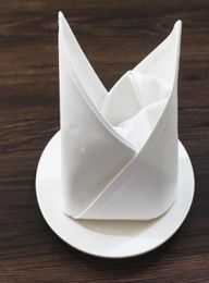 50cm50cm Plain White Napkin Cotton el Resturant Home Table Napkins Fabric Wedding Kitchen Towel Table Towels Cloth GGA21318144950