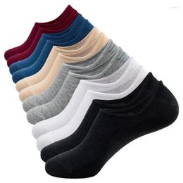 Men's Socks 6 Pairs Summer Men No Show Thin Cotton Low Cut Invisible Breathable Casual Flat Boat With Non Slip Grips