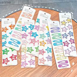 Hair Accessories 10 pieces/set of cute colored star shaped water droplet hair clips suitable for WX