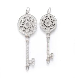 Mode S925 Sterling Keys Blütenblätter Schlüsselanhänger Halskette mit Diamanten 100 925 Silberketten Valentines Geschenk für Frauen 1049909