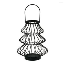 Candle Holders 2024 Gourd-Shaped Hollow Storm Lamp Portable Windproof Metal Wind Lantern