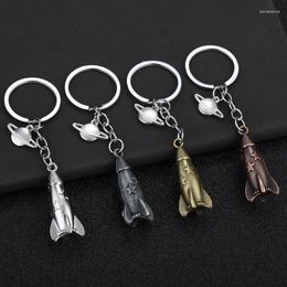 Keychains Keychain Model Flying Saucer Creative Spaceship Keyring Pendant Plastic Small Toy For Children Key Chain Ornament
