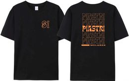 Men's T-Shirts 2024 New 81 Letter Racing Mens T-Shirt Cotton F-1 Oscar Piastri 81 Print F Racing 1 Fan Womens Harajuku Casual T T240505