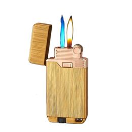 Newest Dual-Fire Jet Flame Gas Unfilled Torch Lighter With Normal Flame Lighter