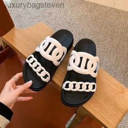 Fashion Original h Designer Slippers h 2024 Thick Bottom Pig Nose Chain Slippers for Womens Outwear Casual Open Toe Beach Shoes Slipper with 1:1 Brand Logo