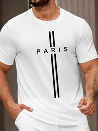 Paris Print Mens Graphic Design Crew Neck Tshirt Casual Comfy Tees Tshirts Clothing Tops For Daily Vacation Resorts 240426