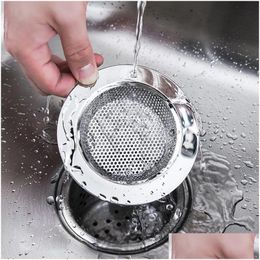 Drains 2Pcs Kitchen Sink Philtre Stainless Steel Mesh Strainer Bathroom Drain Hole Trap Waste Sn Drop Delivery Dhndk