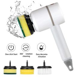 Brushes Wireless Electric Cleaning Brush Kitchen Dishwashing Brush Sink Cleaning Tool Toilet Tub Cleaning Electric Brush Household Tools