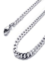 ship whole 5pcs lot 6mm 24inch Stainless steel silver flat NK Curb Chain Link Necklace Thanksgiving Day Jewelry Women8655772