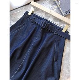 Skirts Spring Summer Denim Skirt Draping High Waisted For Girl