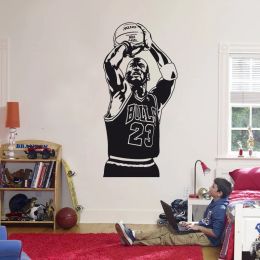 Stickers 2023New Design Michael Wall Sticker Vinyl DIY Home Decor Basketball Player Decals Sport Star For Kids Room Free Shipping