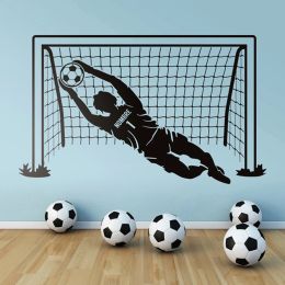 Stickers Football Wall Sticker Footballer Soccer Player Sports Decal Football Custom Name Vinyl Sticker Wall Murals Home 5028