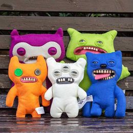 Action Toy Figures Fuggler Funny Ugly Monster Plush Toy Toothed Monster Anime Figure Bigtooth Monster Kawaii Doll Room Ornament Cute Halloween Toys T240506