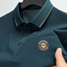 Men's Polos 2024 Designer Cotton Summer Diamond Embroidered Polo Shirt Fashion Casual Breathable T-Shirt