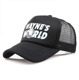 Waynes World Mesh Hat Brand Snapback Cotton Baseball Cap Men Women Hip Hop Dad Trucker Hat Drop9432543