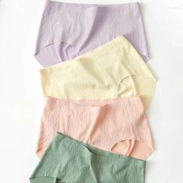 Women's Panties Women Underwear Pure Cotton Crotch Seamless Breathable Shorts Mid-waist Pants Triangle Soft Super Elastic